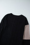 MQTIME  -  Color Block Drop Shoulder Long Sleeve Mini Dress