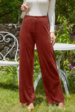 MQTIME  -  Velvet Wide Leg Pants with Pockets