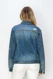 MQTIME  -  Full Size Distressed Button Up Jacket