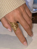 MQTIME  -    Stainless Steel Irregular Open Ring