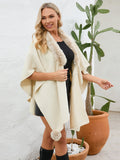 MQTIME  -  Fuzzy Trim Open Front Poncho