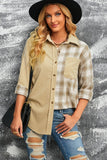 MQTIME  -  Plaid Button Up Drop Shoulder Shacket