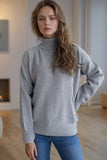 MQTIME  -  Ribbed Turtleneck Raglan Sleeve Sweater