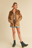 MQTIME  -   Two Tone Button Up Jacket with Pockets