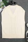 MQTIME  -  Cable-Knit V-Neck Sweater Vest