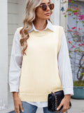MQTIME  -  Buttoned Round Neck Sweater Vest
