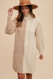 MQTIME  -  Annie Wear Color Block Turtleneck Sweater Dress