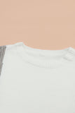 MQTIME  -  Color Block Textured Drop Shoulder Sweater