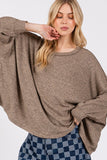 MQTIME  -  SAGE + FIG Round Neck Batwing Sleeve Oversize Top