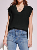 MQTIME  -    Ribbed V-Neck Sweater Vest
