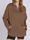 MQTIME  -  Quarter Zip Long Sleeve Hoodie