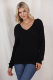 MQTIME  -  V-Neck Drop Shoulder Sweater