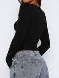 MQTIME  -  Devine Star Round Neck Long Sleeve T-Shirt