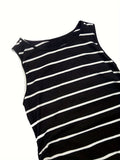 Mqtime 1pc Women's Maternity Dress - Striped Polyester Knit Fabric with 10% Elastane, Medium Stretch Bodycon Fit for Spring/Summer/Fall, Maternity Clothes