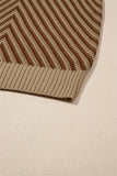 MQTIME  -  Striped Contrast V-Neck Sweater Vest