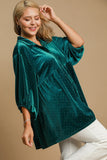 MQTIME  -  Umgee Full Size Polka Dot Collared Neck Button Up Shirt