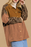 MQTIME  -  High-Low Leopard Snap Down Shacket