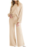 MQTIME  -  Round Neck Long Sleeve Top and Pants Set