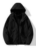 MQTIME  -   Contrast Zip Up Hooded Trench Coat with Liner