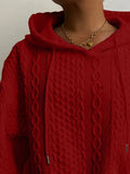MQTIME  -  Drawstring Drop Shoulder Long Sleeve Hoodie