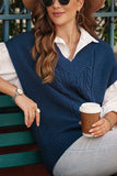 MQTIME  -  Cable-Knit V-Neck Sweater Vest