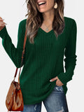 MQTIME  -  V-Neck Long Sleeve T-Shirt