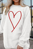 MQTIME  -  Valentine’s Day Glitter Heart Corded Sweatshirt