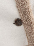 MQTIME  -  Fuzzy Collared Neck Long Sleeve Jacket