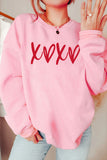 MQTIME  -  Valentine’s Day XOXO Round Neck Drop Shoulder Sweatshirt