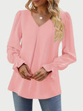 MQTIME  -  V-Neck Flounce Sleeve Top