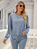 MQTIME  -   V-Neck Long Sleeve T-Shirt