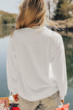 MQTIME  -  US Flag Corded Long Sleeve Sweatshirt