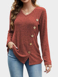 MQTIME  -  V-Neck Long Sleeve T-Shirt