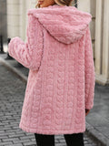MQTIME  -  Heart Open Front Hooded Fuzzy Coat