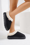MQTIME  -  Furry Round Toe Platform Slippers