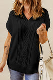 MQTIME  -  Cable-Knit V-Neck Sweater Vest
