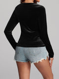 MQTIME  -  Ruched Surplice Long Sleeve Top