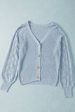 MQTIME  -  Openwork V-Neck Button Up Cardigan
