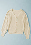 MQTIME  -  Openwork V-Neck Button Up Cardigan