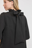 MQTIME  -  Umgee Bow Tie Back Mock Neck Half Sleeve Blouse