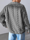 MQTIME  -  Fuzzy Zip Up Long Sleeve Jacket