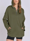 MQTIME  -  Quarter Zip Long Sleeve Hoodie