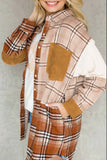 MQTIME  -  Plaid Button Up Long Sleeve Shacket