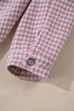 MQTIME  -  Color Block Houndstooth Collared Neck Shacket