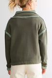 MQTIME  -   Exposed Seam Half Snap Long Sleeve Sweatshirt