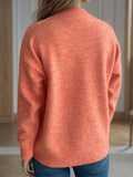 MQTIME  -  Round Neck Drop Shoulder Long Sleeve Sweater