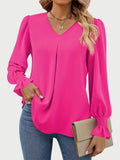 MQTIME  -  V-Neck Flounce Sleeve Top