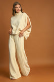 MQTIME  -  Elastic Waist Wide Leg Pants
