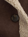 MQTIME  -  Fuzzy Collared Neck Long Sleeve Jacket