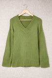 MQTIME  -  V-Neck Dropped Shoulder Sweater
